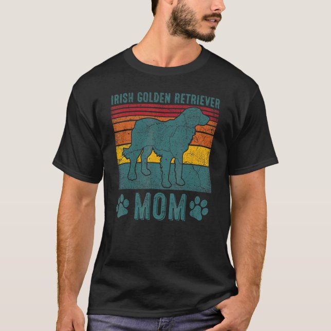Dog Irish Golden Retriever Mom T-Shirt (Front)