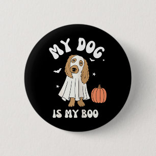 Dog Is Boo For Halloween Vibes Black And Purple 2 Inch Round Button