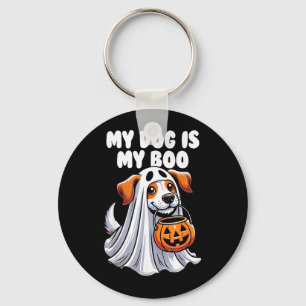 Dog Is Boo Ghost Halloween Dog Lover Halloween Keychain