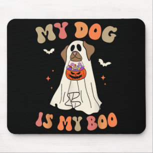 Dog Is Boo Ghost Spooky Halloween Dog Lover Groovy Mouse Pad