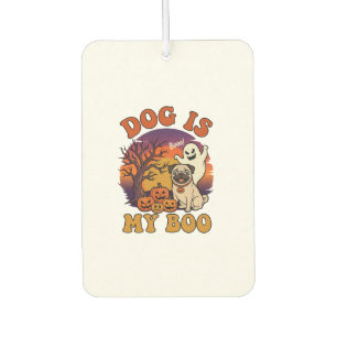 Dog Is Boo Halloween Pug Ghost Pumpkins_1 Air Freshener