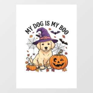 Dog Is Boo Halloween Witch Puppy Pumpkin_1 Window Cling