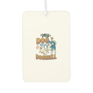 Dog Is Doorbell Barking White Blue_1 Air Freshener
