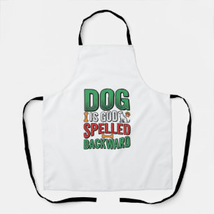 Dog Is God Spelled Backward Vintage Pet Lover Desi Apron