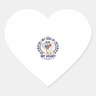 Dog Is Heart American Flag Sunglasses_1 Sticker