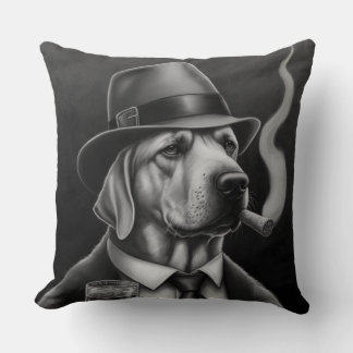 Dog is Mafia Throw Pillow