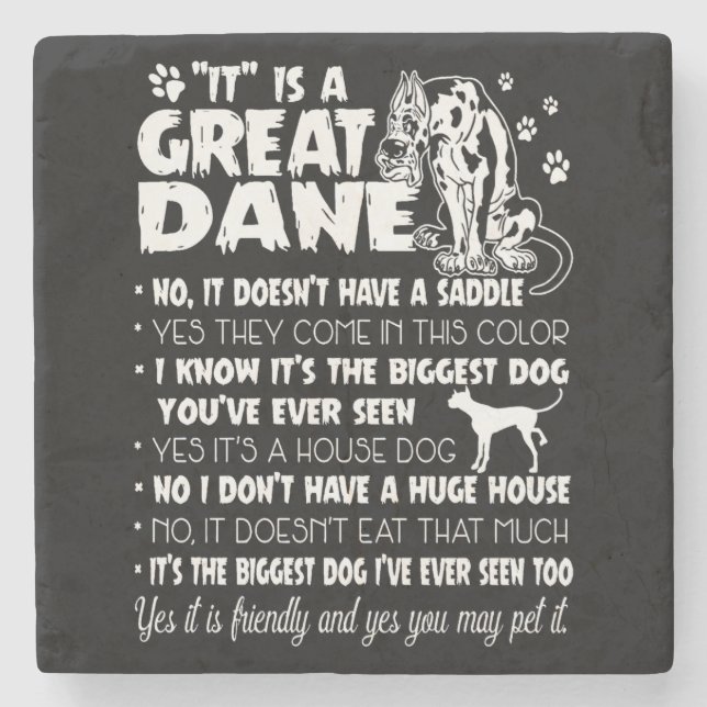 Dog | It's A Great Dane Stone Coaster (Front)
