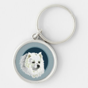 Dog Japanese Spitz Keychain