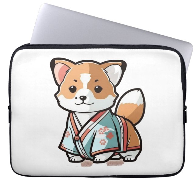 Dog kimo  laptop sleeve (Front)