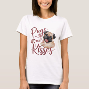 dog kiss .Pugs & Kisses Watercolor Tee