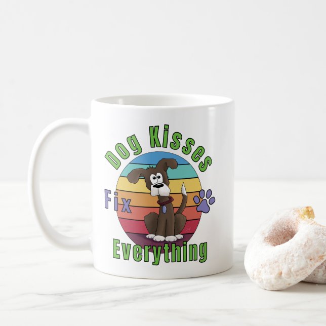Dog Kisses Fix Everything Coffee Mug (With Donut)