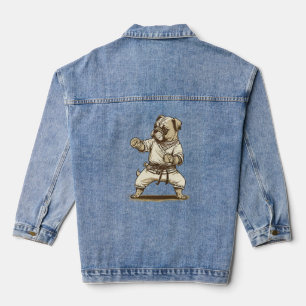 dog knows karate  denim jacket