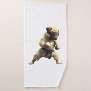 Dog Knows Karate transformed Bath Towel