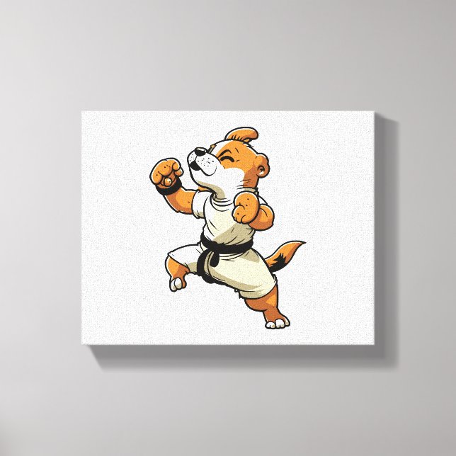 Dog Knows Karate transformed Canvas Print (Front)