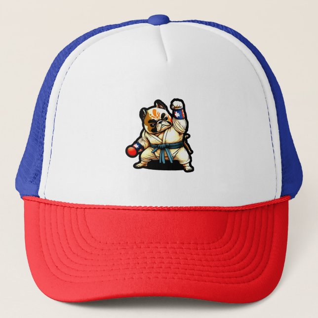 dog knows karate  trucker hat (Front)