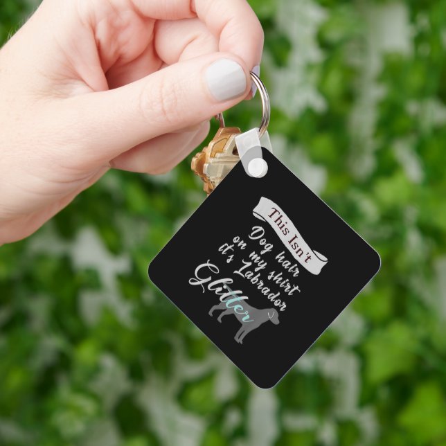 Dog Labrador Glitter funny Keychain (Hand)