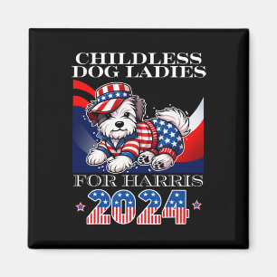 Dog Ladies For Harris 2024 Kamala President  Magnet