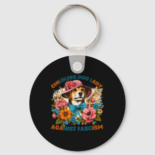 Dog Lady Against Fascism Voting Kamala Dog Owners Keychain