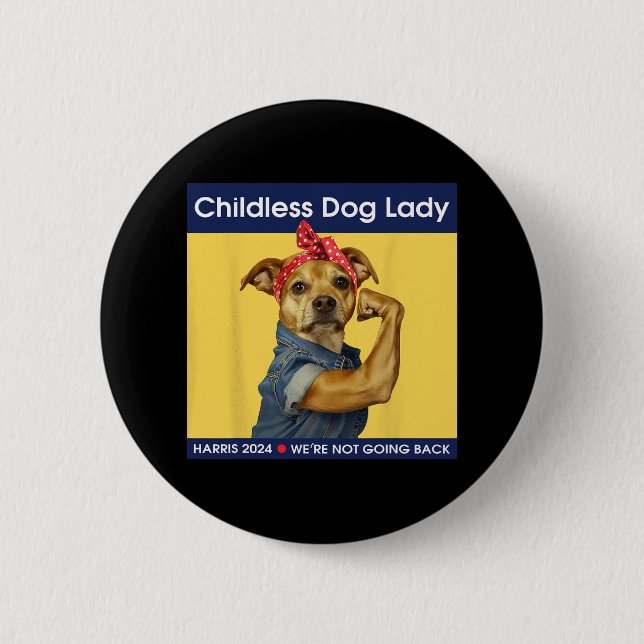 Dog Lady Kamala-harris 2024  2 Inch Round Button (Front)