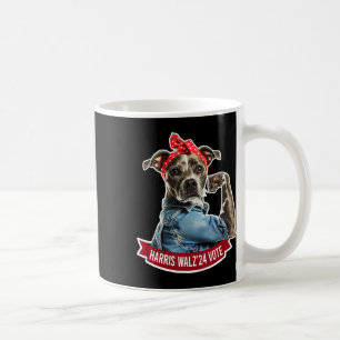 Dog Lady Kamala Harris Tim Walz Vote Election Coffee Mug