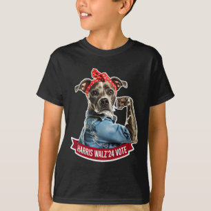Dog Lady Kamala Harris Tim Walz Vote Election T-Shirt