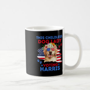 Dog Lady Vote Kamala Harris 2024 Golden Retriever Coffee Mug