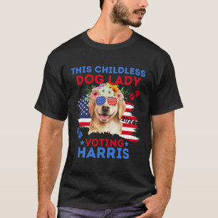 Dog Lady Vote Kamala Harris 2024 Golden Retriever T-Shirt