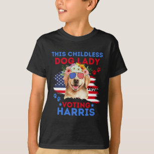 Dog Lady Vote Kamala Harris 2024 Golden Retriever T-Shirt