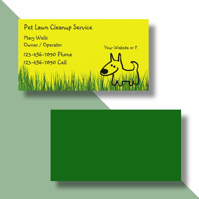 Dog Lawn Cleanup Business Cards (Creator Uploaded)