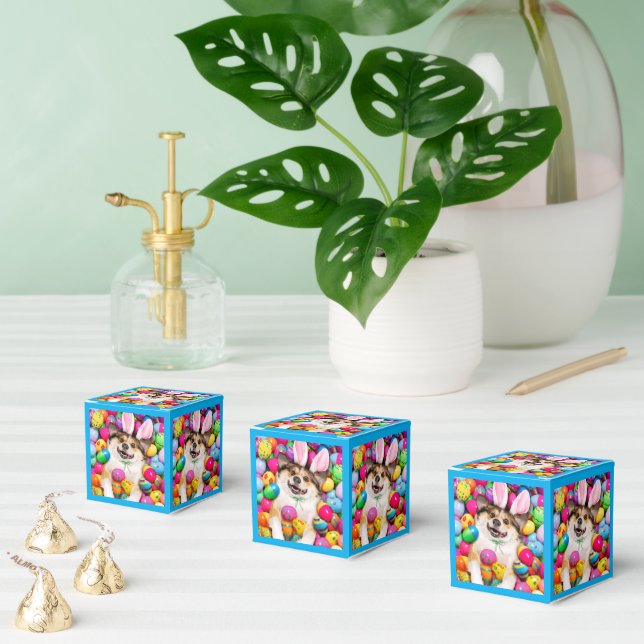 Dog Laying on Easter Eggs Favor Box (Multiple)