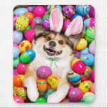 Dog Laying on Easter Eggs Mouse Pad<br><div class="desc">Eggs-cellent! | Avanti,  the Global Humour Brand™ has been entertaining the world with its Feel Good Funny greeting cards for over 40 years. Our characters live life to the fullest and celebrate the humour in everyday life.</div>