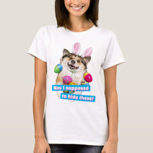 Dog Laying on Easter Eggs T-Shirt