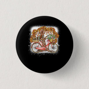 Dog Leaf Fall Autumn Cycling Funny Dachshund Pet L 1 Inch Round Button