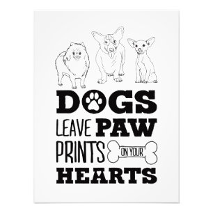 Dog Leaves Paw Prints on your heart Cute Puppy Ske