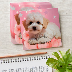 Dog Let's Party Birthday  Envelope