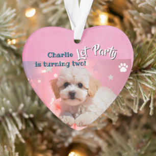 Dog Let's Party Birthday  Ornament