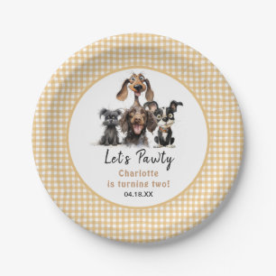 Dog Let's Pawty Birthday Paper Plate