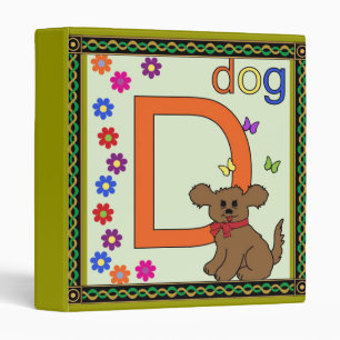 Dog Letter D Binder