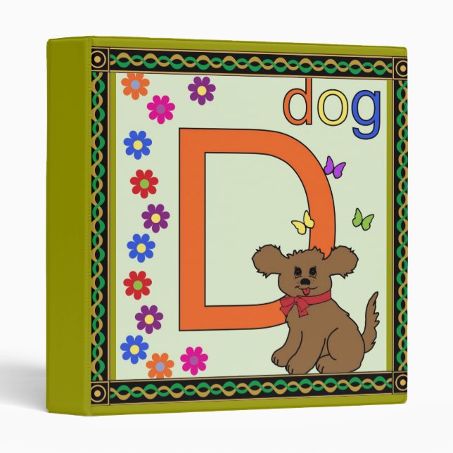Dog Letter D Binder (Front/Spine)
