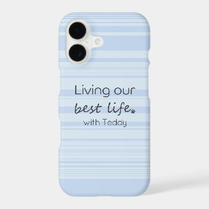 Dog Life   Custom Name Icy Blue Stripes