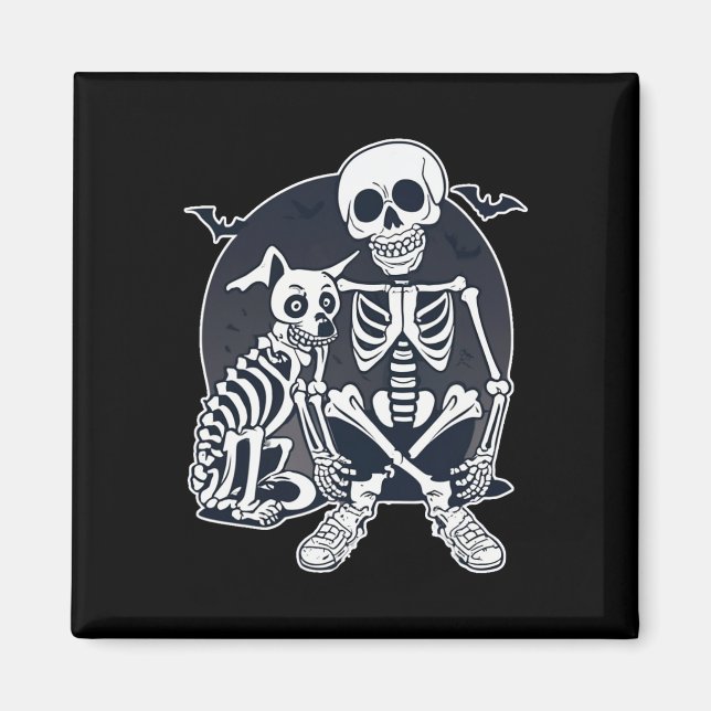 Dog Like Bones Halloween Skeleton Costume  Magnet (Front)