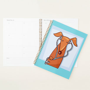 Dog Listening to Music Funny Headphones Pup  Planner