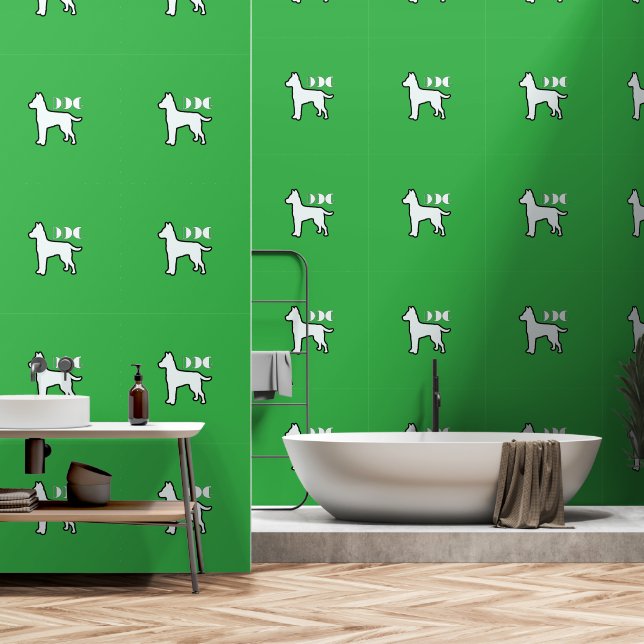 DOG Logo Brt Green White Dog Pet  Wallpaper (Bathroom)
