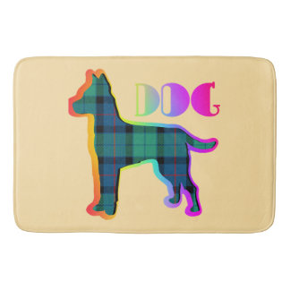 DOG Logo Green Plaid  Bath Mat