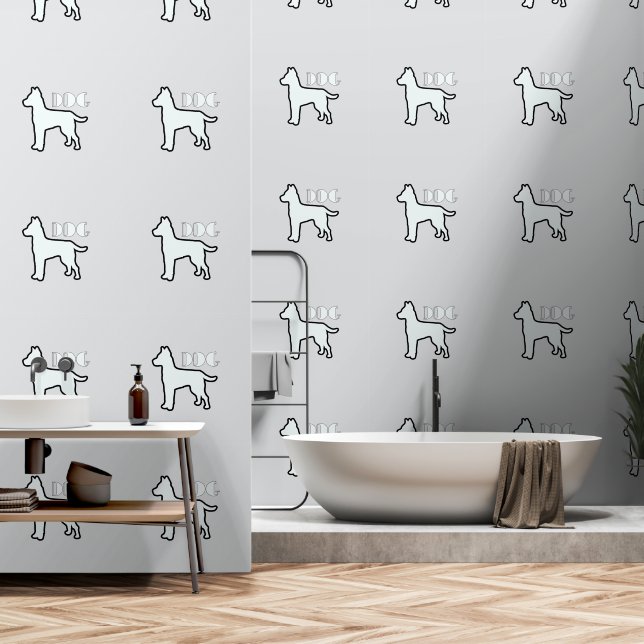 DOG Logo Grey  Wallpaper (Bathroom)
