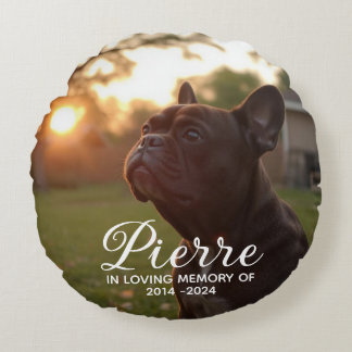 Dog Loss Memorial  Round Pillow