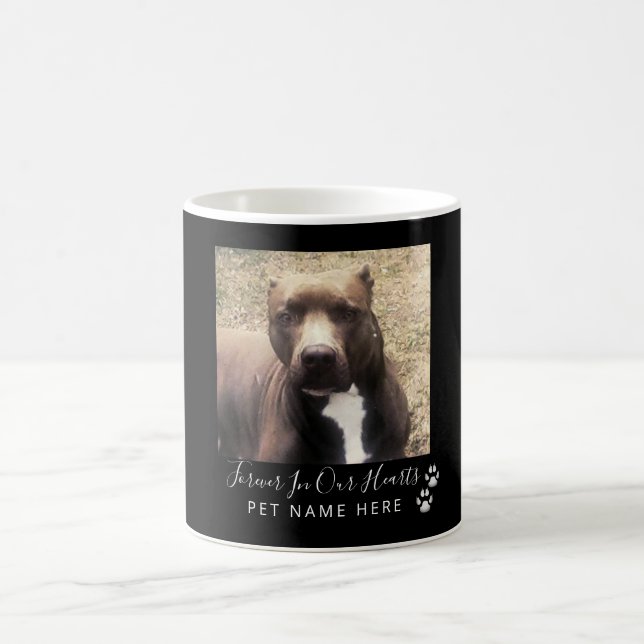Dog Loss Pet Memorial Photo Black Personalized  Coffee Mug (Center)