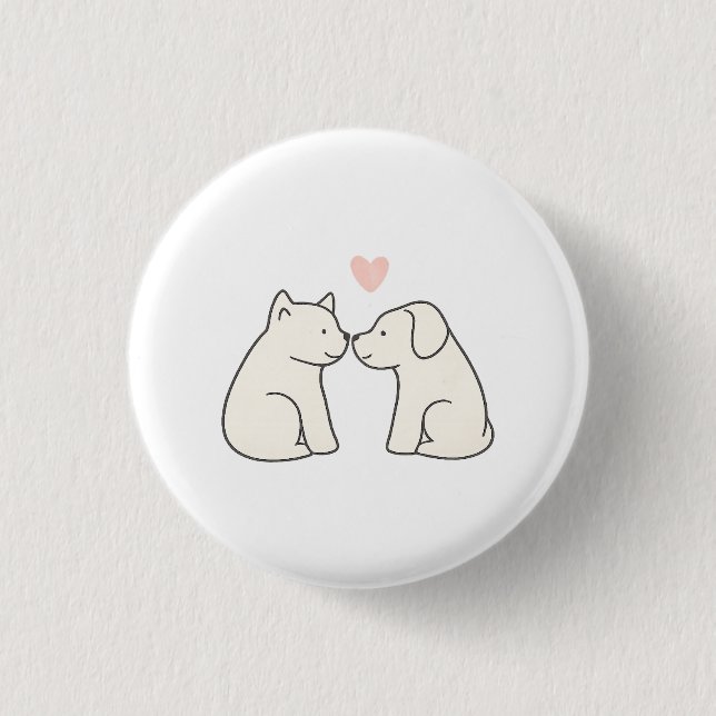 Dog Love 1 Inch Round Button (Front)