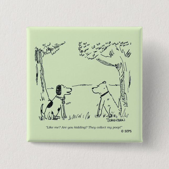 Dog Love 2 Inch Square Button (Front)