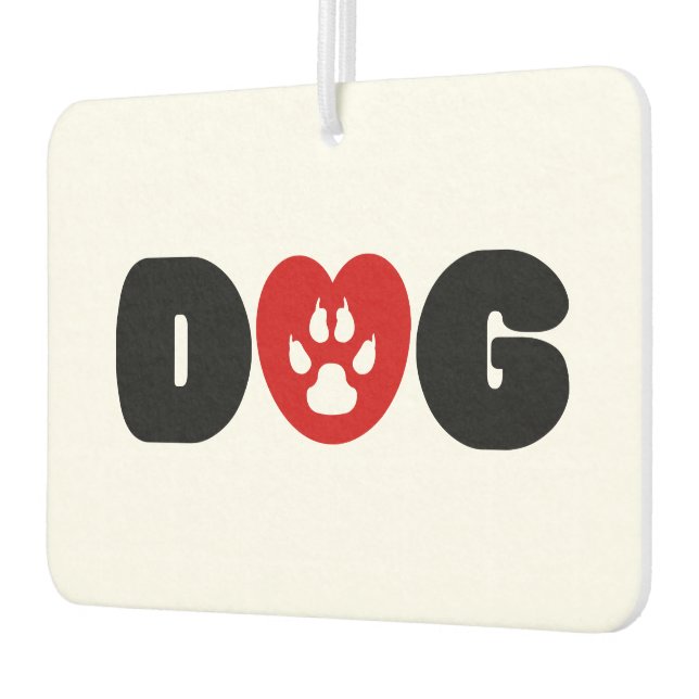 Dog Love Heart Air Freshener (Left)
